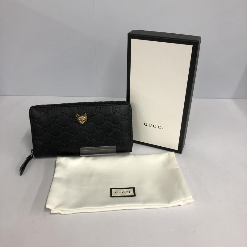 GUCCI キャットスタッズ ラウンドジップ 長財布 買取しました