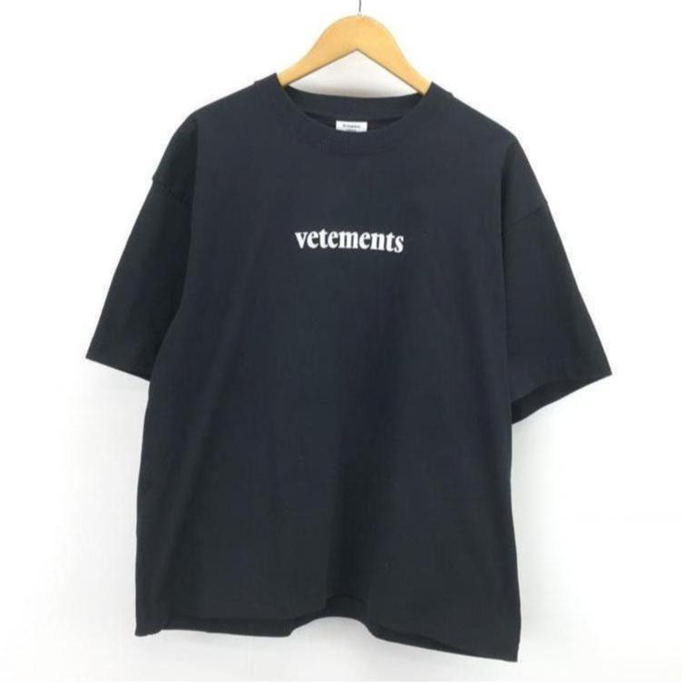 VETEMENTS ヴェトモン 20SS バーコードパッチロゴプリントTシャツ L 黒