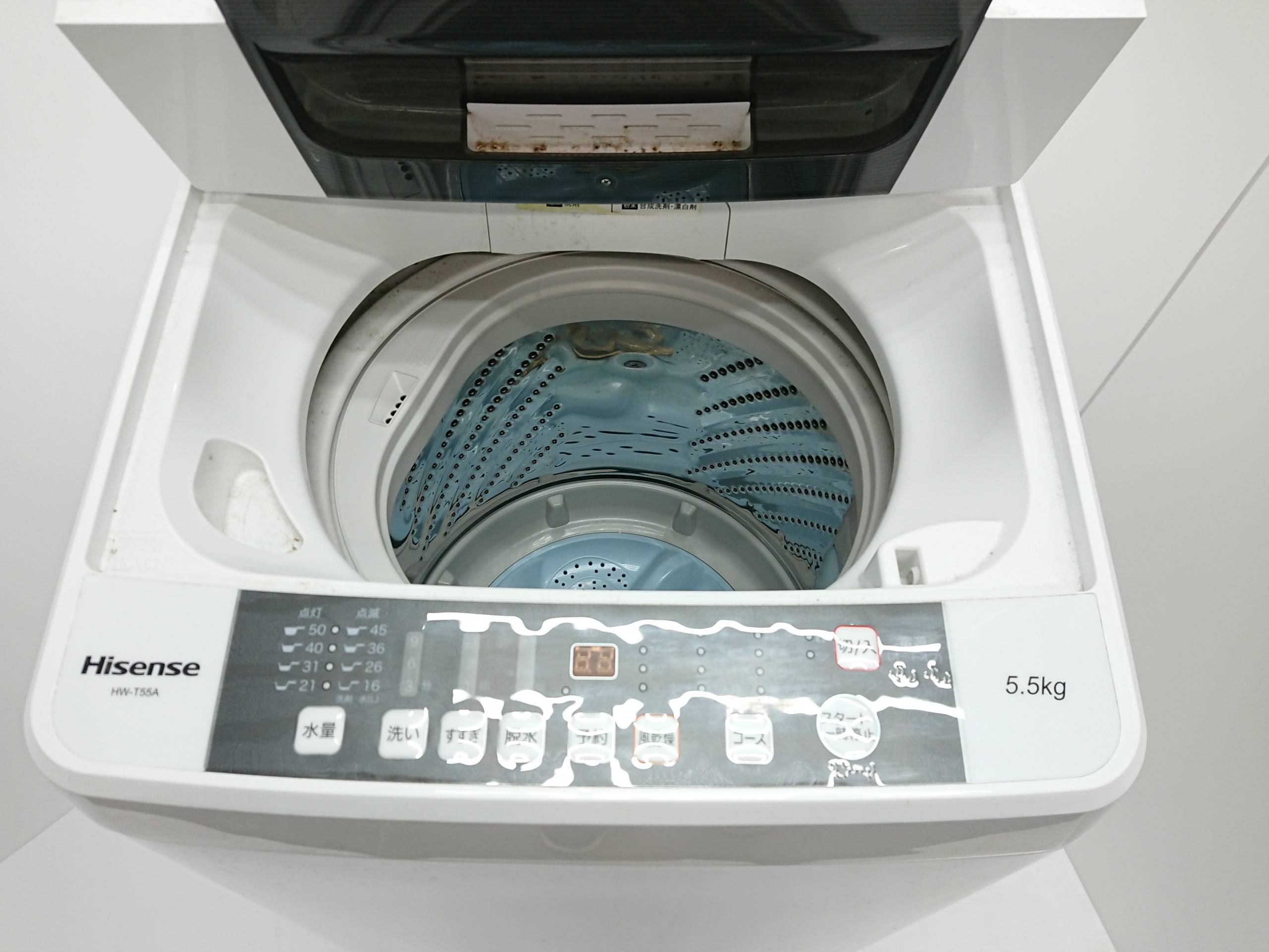 18年製 ハイセンス 5．5kg全自動洗濯機 ホワイト HW-E5502 - 生活家電